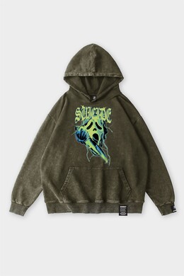 Худи SHMOT "Scream" Garment Dye хаки фото