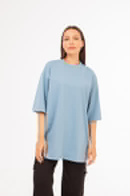 Футболка ЗАПОРОЖЕЦ Blank oversize Blue фото