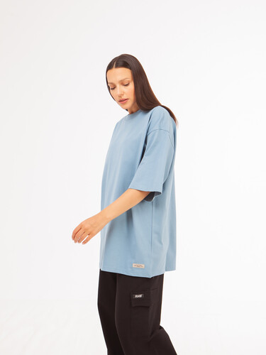 Футболка ЗАПОРОЖЕЦ Blank oversize Blue фото 10