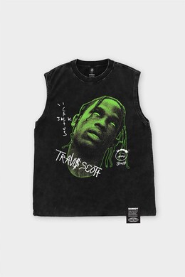 Майка SHMOT "Travis Scott" Garment Dye черный фото