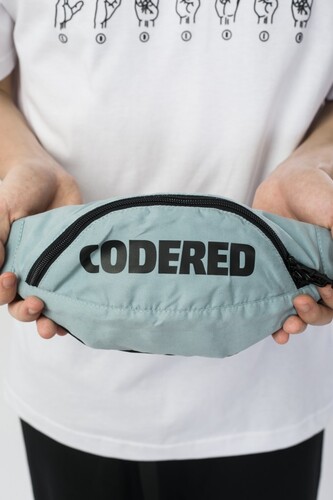 Сумка поясная CODERED Hip Bag Голубой Бледный микрофибра/Черный принт CODERED фото 3