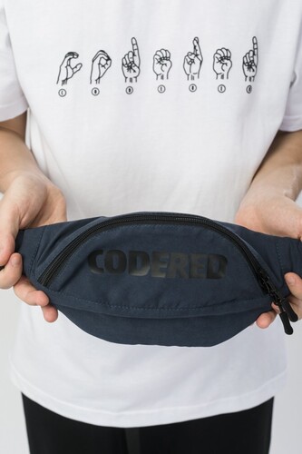 Сумка поясная CODERED Hip Bag Синий Темный микрофибра/Черный принт CODERED фото 3