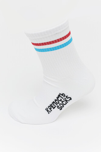 Носки КРЕПОСТЬ SOCKS Полосы белые Красный/Голубой фото 6