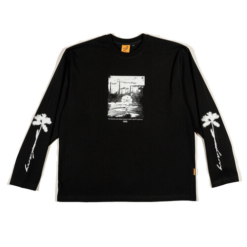 Лонгслив LARRY Flower Black фото 6