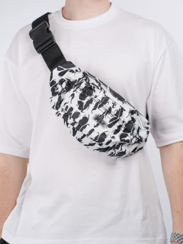 Сумка поясная EXHAUST Dead Inside Черный/Белый фото 4