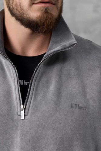 Свитшот 108 Hertz Half-zip Washed Grey фото 5