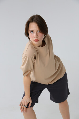 Футболка базовая NICE TWICE Капучино фото 8