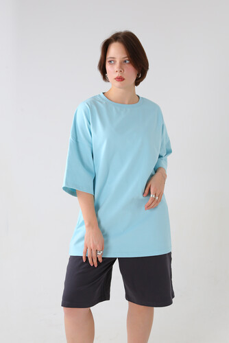 Футболка оверсайз NICE TWICE Голубой фото 12