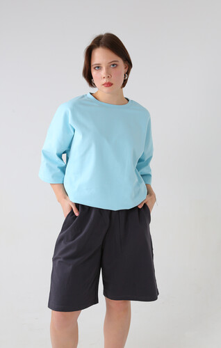 Футболка оверсайз NICE TWICE Голубой фото 14