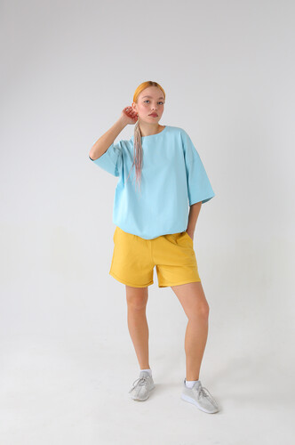 Футболка оверсайз NICE TWICE Голубой фото 15