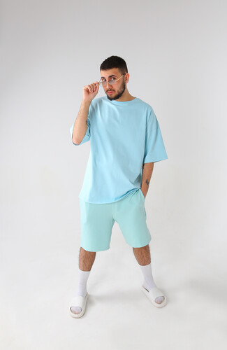 Футболка оверсайз NICE TWICE Голубой фото 15