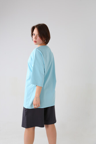 Футболка оверсайз NICE TWICE Голубой фото 16