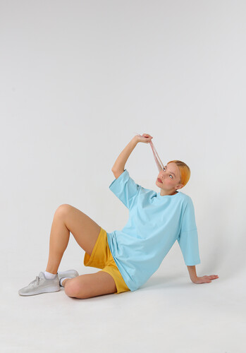 Футболка оверсайз NICE TWICE Голубой фото 21