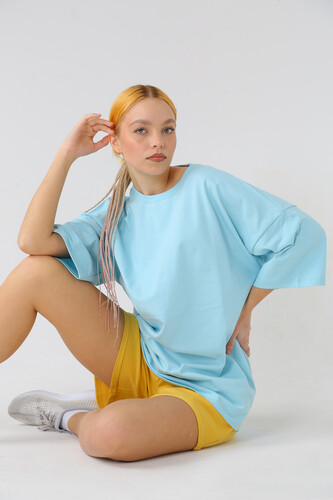 Футболка оверсайз NICE TWICE Голубой фото 22