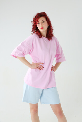 Футболка оверсайз NICE TWICE Розовый фото 13