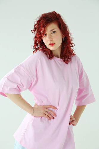 Футболка оверсайз NICE TWICE Розовый фото 15