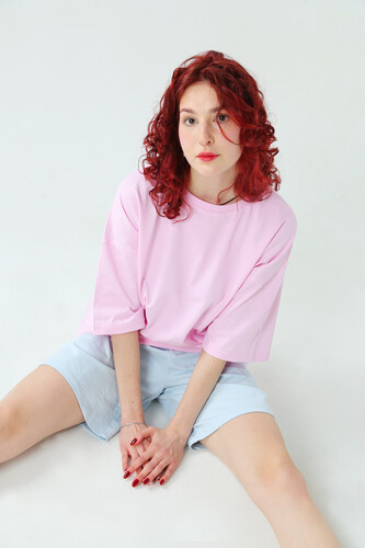 Футболка оверсайз NICE TWICE Розовый фото 17