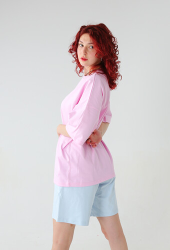 Футболка оверсайз NICE TWICE Розовый фото 22