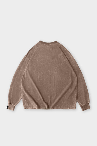 Лонгслив SHMOT "Blank" Garment Dye бежевый фото 12