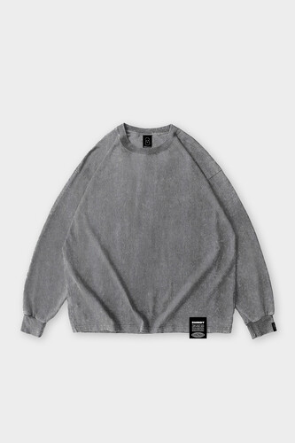 Лонгслив SHMOT "Blank" Garment Dye серый фото 5