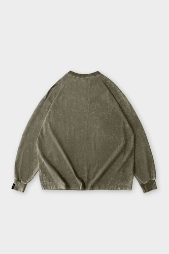 Лонгслив SHMOT "Blank" Garment Dye хаки фото 10