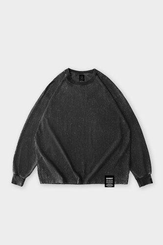 Лонгслив SHMOT "Blank" Garment Dye черный фото 3
