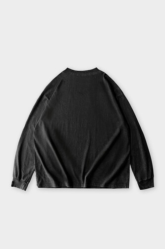 Лонгслив SHMOT "Blank" Garment Dye черный фото 4