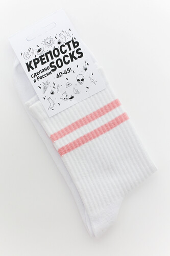 Носки КРЕПОСТЬ SOCKS Полосы белые Розовый фото 9