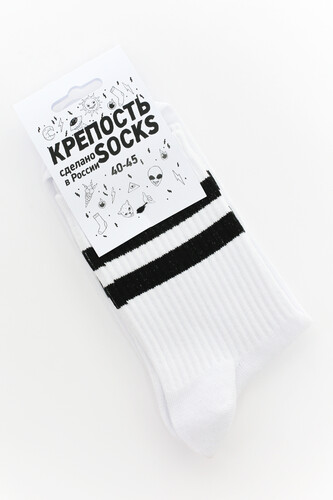 Носки КРЕПОСТЬ SOCKS Полосы белые Черный фото 9