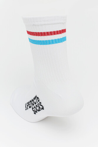 Носки КРЕПОСТЬ SOCKS Полосы белые Красный/Голубой фото 7