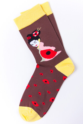 Носки BURNING HEELS Гейша Коричневый фото 4