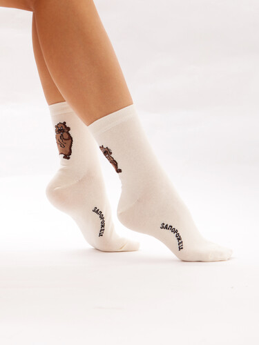 Носки ЗАПОРОЖЕЦ Бобры Светло-Бежевый фото 10