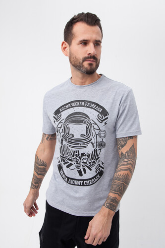 Футболка ASTRO Космическая разведка Серый Меланж/Серебро фото 7
