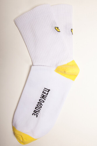 Носки ЗАПОРОЖЕЦ Утёнок Backside Белый/Желтый фото 4