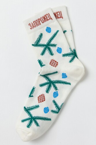 Носки ЗАПОРОЖЕЦ Ветки Молочный фото 5
