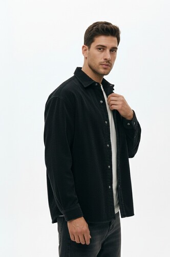 Рубашка QWENTINY 10219/AV Черный фото 4