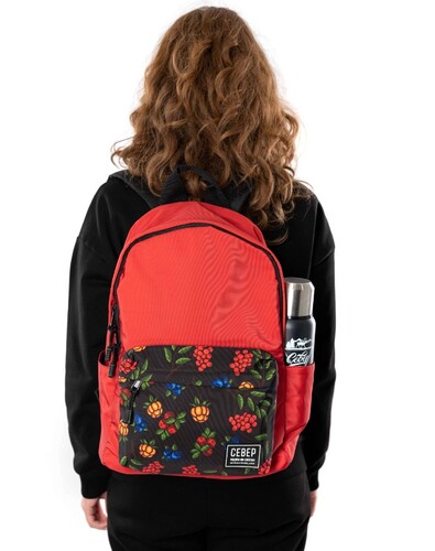 Рюкзак СЕВЕР Северные Ягоды паттерн Красный фото 8