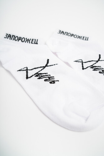 Носки ЗАПОРОЖЕЦ Дичь Каллиграфия короткие Белый фото 7