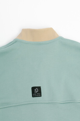 Толстовка без капюшона SEA-PEA СLOTHING женская Мятный/Бежевый фото 9