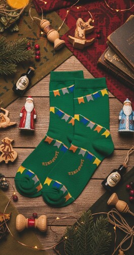 Носки ЗАПОРОЖЕЦ Флажки Зеленый фото 2