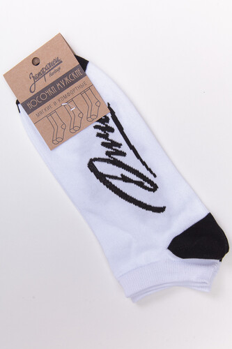 Носки ЗАПОРОЖЕЦ Дичь Каллиграфия короткие Белый/Черный фото 6