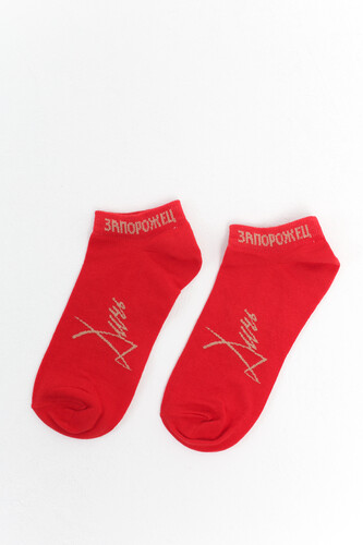 Носки ЗАПОРОЖЕЦ Дичь Каллиграфия короткие Красный фото 4