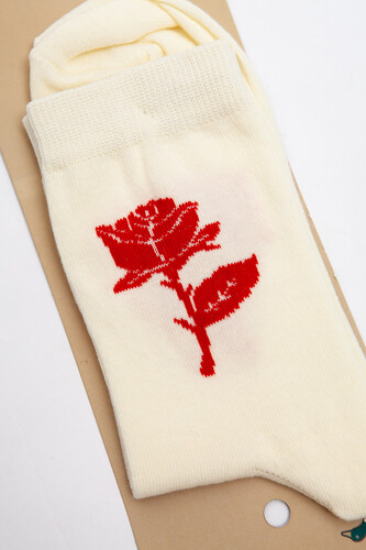 Носки ЗАПОРОЖЕЦ Красная Роза Молочный фото 10