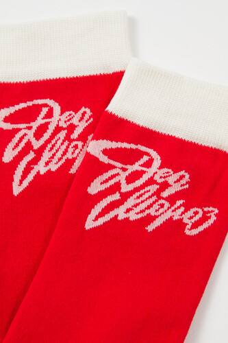 Носки ЗАПОРОЖЕЦ Дед Мороз Каллиграфия Красный фото 7