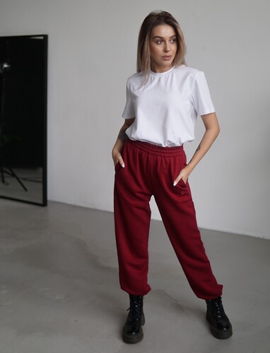 Джоггеры NICE TWICE Бордовый фото 13