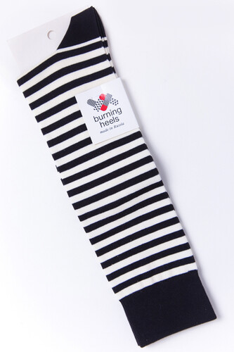 Гольфы BURNING HEELS Тельняшка Черный фото 6