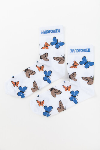 Носки ЗАПОРОЖЕЦ Бабочки Белый фото 7
