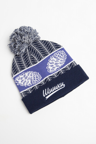 Шапка ЗАПОРОЖЕЦ Shishki Pumpon/Шишки Помпон Navy/Dark Navy фото 10