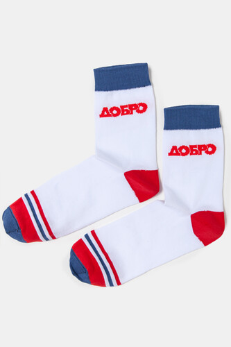 Носки ЗАПОРОЖЕЦ Добро Белый/Джинс/Красный фото 8