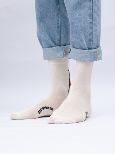 Носки ЗАПОРОЖЕЦ Лиса Молочный фото 13